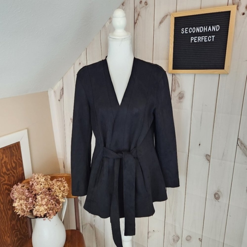 Zara Black Belt Tie Blazer